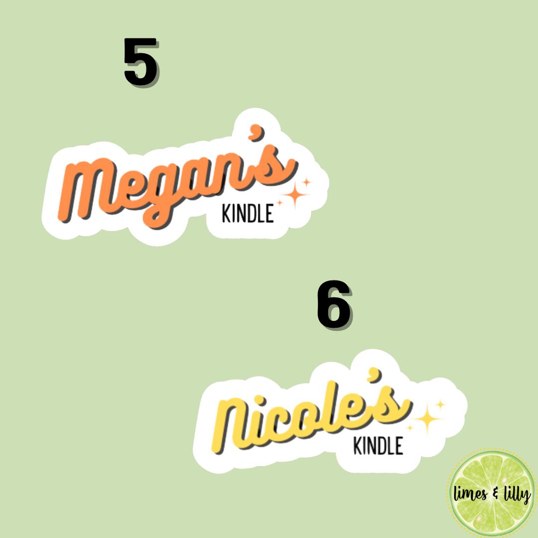 CUSTOM Kindle Name Stickers, personalized bookish sticker, name sticker, booktok, personalized name stickers, kindle stickers