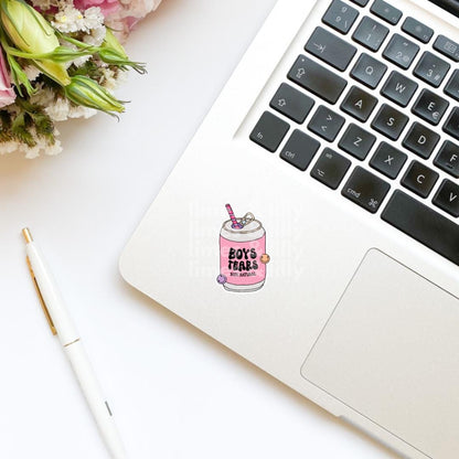 Boy Tears 100% Natural Soda Can Vinyl Sticker | Soda Sticker | Girly Sticker | Kindle Sticker | Bookish Stickers | Trendy Stickers |