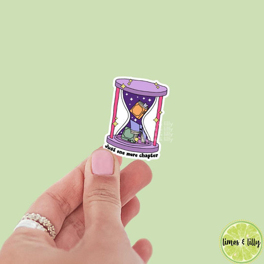 Just One More Chapter Timer of Books Vinyl Sticker | Book Stickers | Kindle Stickers | Bookish Stickers |