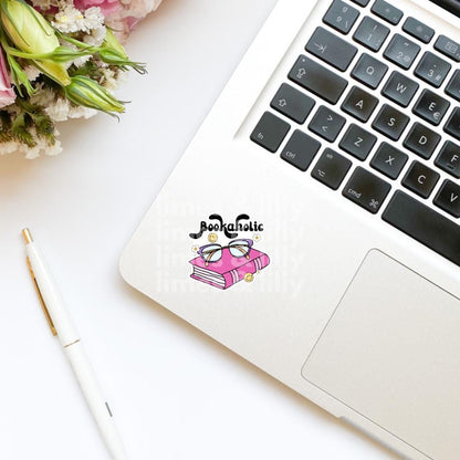 Bookaholic Book Stack Glasses Vinyl Sticker | Book Sticker | Bookish Stickers | Kindle Stickers | Book Lover