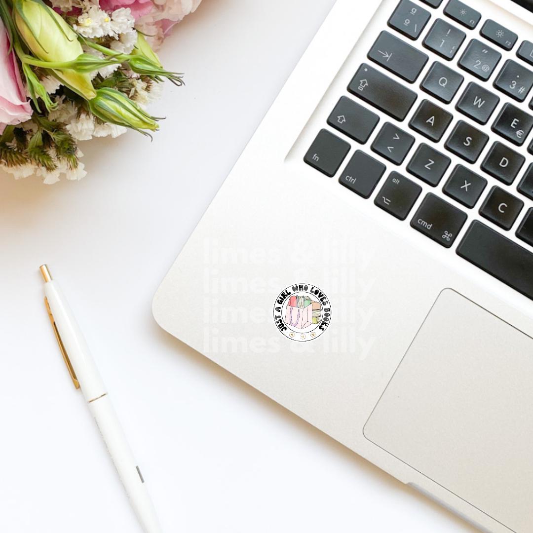 Just a Girl Who Loves Books Book Shopping Quote Vinyl Sticker | Kindle Sticker | Bookish Stickers | Sticker Quote | Retro