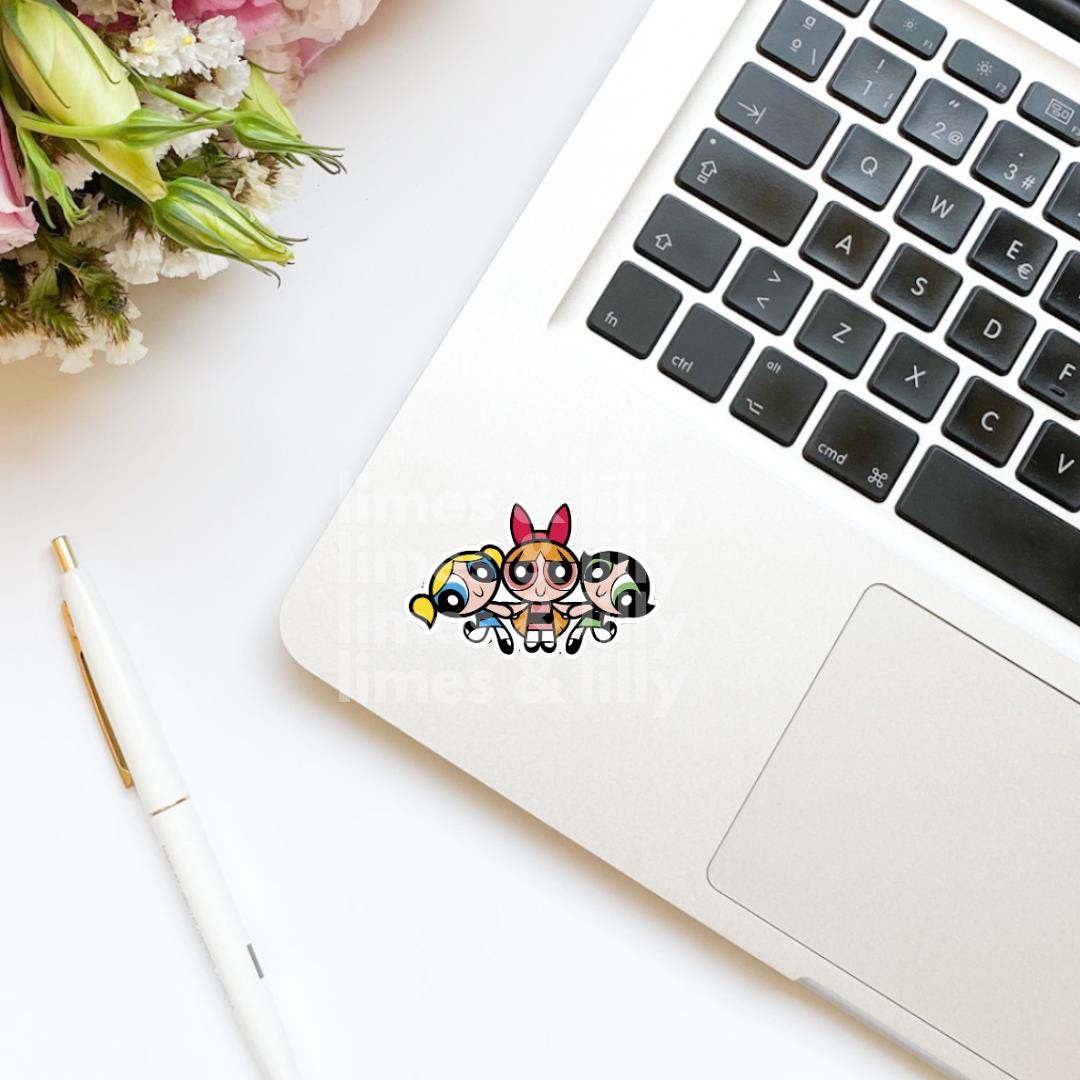 Power Puff Group Cartoon Vinyl Sticker | Funny Y2K 90s Sticker | Retro Sticker | Nostalgia Vinyl Sticker | Kindle Stickers | Trendy Stickers