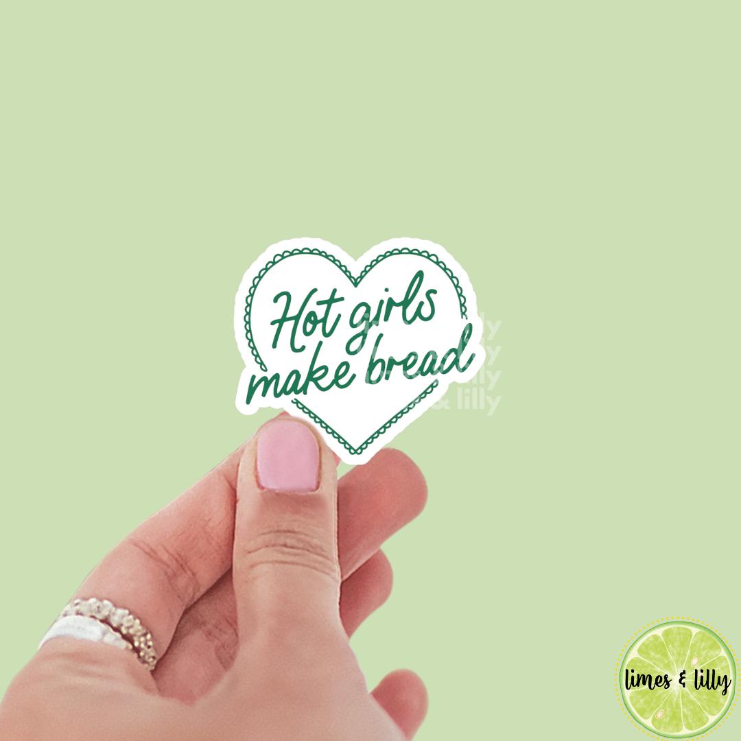 Hot Girls Make Bread Coquette Scalloped Heart Vinyl Sticker | Bookish Stickers | Bookish Gifts | Book Lover | Sticker Lover | Kindle Sticker
