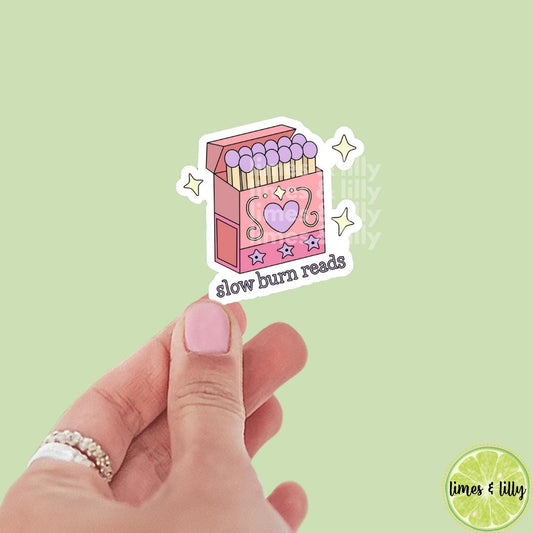 Slow Burn Reads Book of Matches Vinyl Sticker | Water Bottle Sticker | Bookish Stickers | Kindle Stickers | Book Lover | Romance Tropes