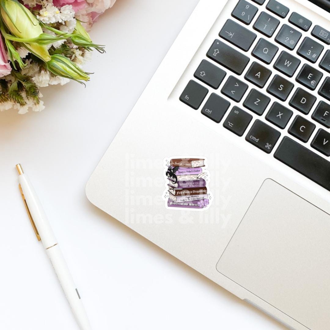 Dragon Rider’s Codex Book Stack Vinyl Sticker | Book Inspired | Bookish Stickers | Kindle Stickers | Romantasy Book Merch