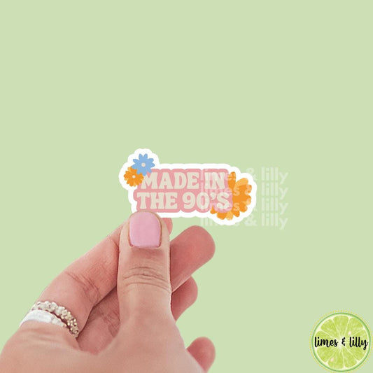 Made in the 90s Vinyl Sticker | Millennial Sticker | Retro Sticker | Nostalgia Sticker | Funny Sticker | Kindle Sticker | 90s Sticker