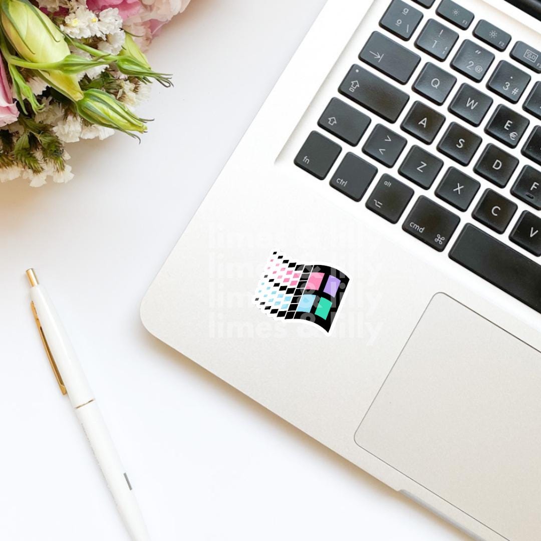 Windows Logo Old School Vinyl Sticker | Kindle Stickers | Y2K | 2000s | Retro | Water Bottle Stickers | Millennials | Nostalgia |