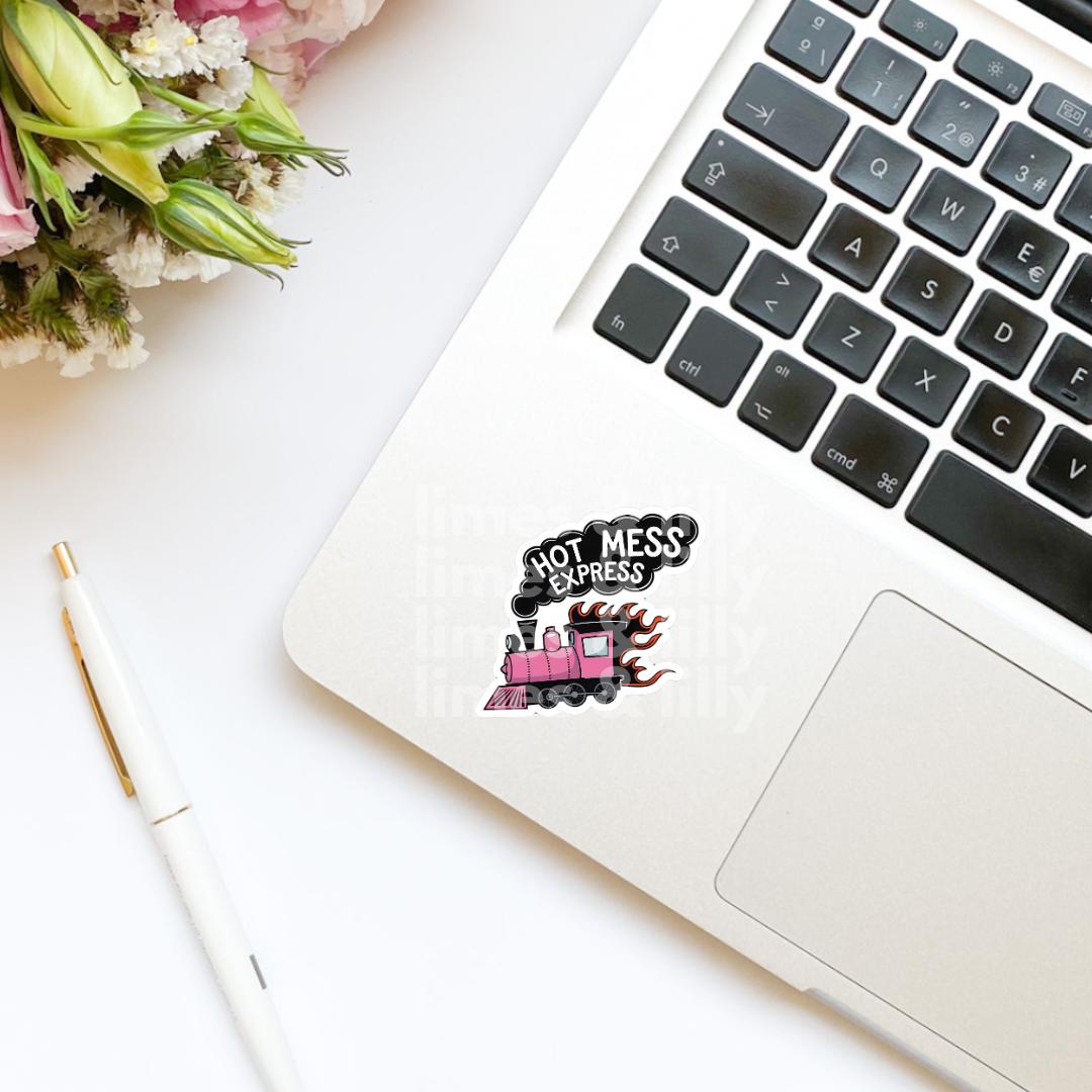 Hot Mess Express Train Vinyl Sticker | Kinde Stickers | Funny Stickers | Cute Stickers | Water Bottle Stickers