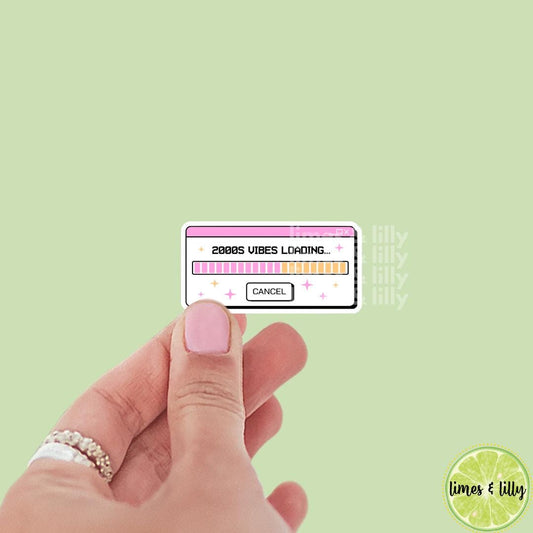 Y2K 2000s Vibes Loading Computer Notification Screen Vinyl Sticker | Kindle Stickers | Millennials | Nostalgia | Funny Stickers