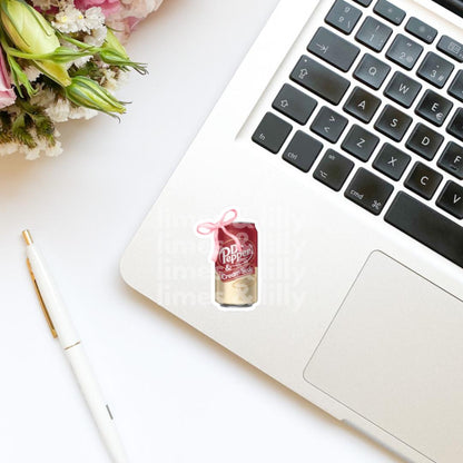 Cream Soda Can Coquette Bow Sticker | Soda Sticker | Girly Sticker | Kindle Sticker | Bookish Stickers | Trendy Stickers |