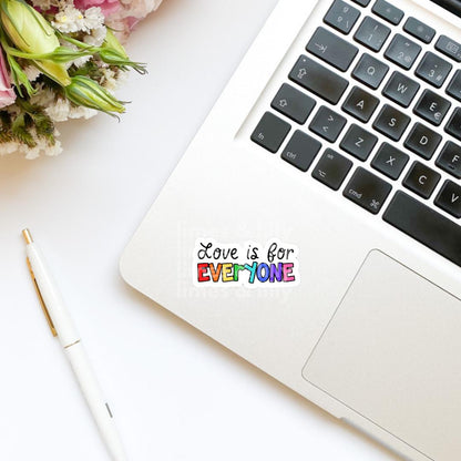 Love is for Everyone Rainbow Vinyl Sticker | Pride flag stickers | Inclusive pride sticker | Social justice stickers | LGBTQIA sticker