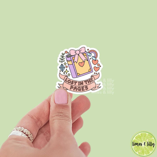 Lost in the Pages of a Book Cute Vinyl Sticker | Kindle Stickers | Bookish Stickers | Trendy Stickers |