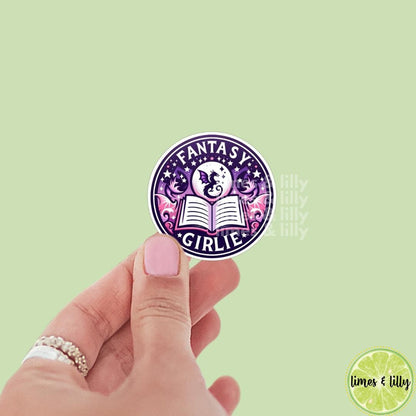 Fantasy Girlie Dragon Book Vinyl Sticker | Book Sticker | Water Bottle Sticker | Bookish Stickers | Kindle Stickers | Book Lover | Romantasy