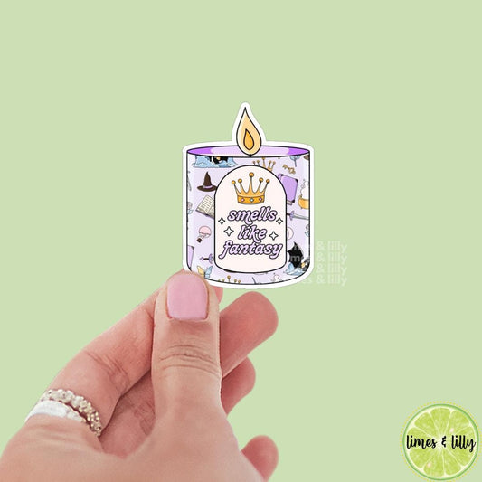 Smells Like Fantasy Candle Vinyl Sticker | Water Bottle Sticker | Bookish Stickers | Kindle Stickers | Book Lover | Romantasy