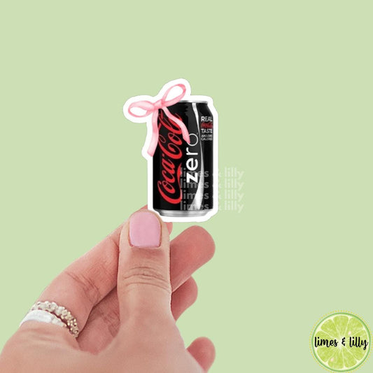 Cola Zero Can Coquette Bow Sticker | Soda Sticker | Girly Sticker | Kindle Sticker | Bookish Stickers | Trendy Stickers |