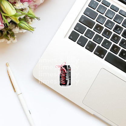 Cola Zero Can Coquette Bow Sticker | Soda Sticker | Girly Sticker | Kindle Sticker | Bookish Stickers | Trendy Stickers |