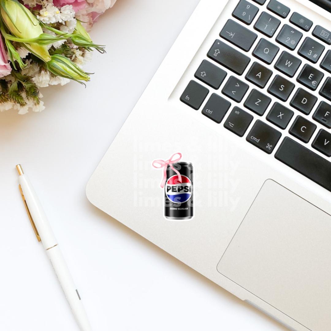 Cola Zero Can Coquette Bow Vinyl Sticker | Soda Sticker | Girly Sticker | Kindle Stickers | Bookish Stickers | Trendy Stickers |