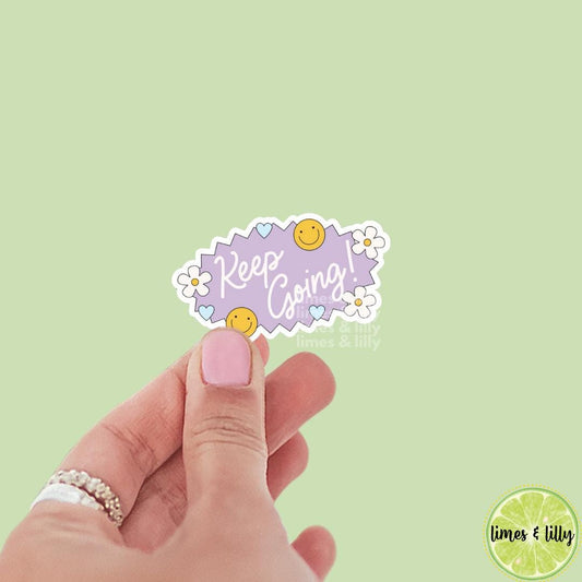 Keep Going Smily Faces Vinyl Sticker | Positivity Affirmation Sticker | Kindle Stickers | Quote Sticker | Trendy Stickers | Cute Stickers