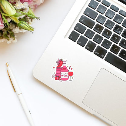 Spicy Book Wine Book Stack Vinyl Sticker | Kindle Stickers | Bookish Stickers | Trendy Stickers