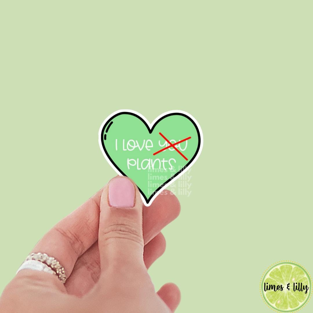 I Love Plants Heart Vinyl Sticker | Kindle Stickers | Trendy Stickers | Plant Lover | Plant Mom