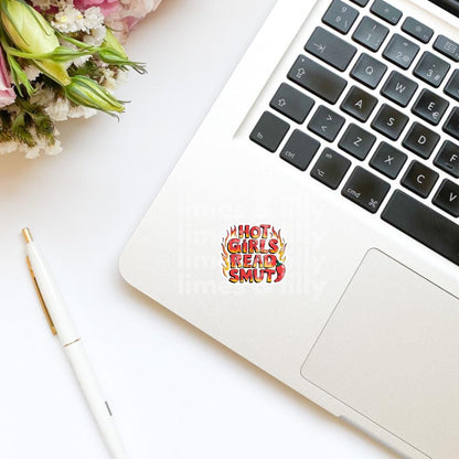 Hot Girls Read Smut Vinyl Sticker | Bookish Stickers | Kindle Stickers | Smutty Stickers | Booktok | Trendy Stickers