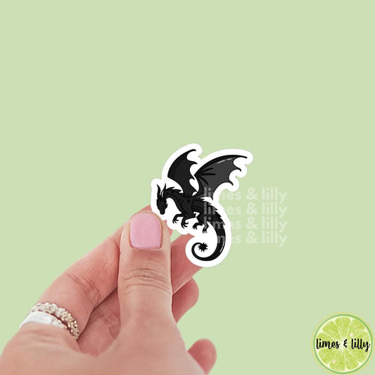 Black Flying Dragon Vinyl Sticker | Book Inspired | Bookish Stickers | Kindle Stickers | Laptop | Decal | Romantasy Book Merch