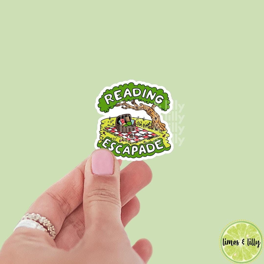 Reading Escapade Outdoor Picnic Vinyl Sticker | Bookish stickers | kindle stickers | water bottle stickers |