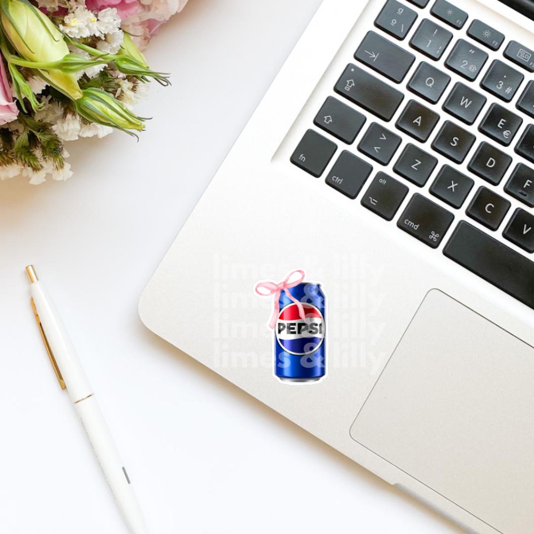 Cola Soda Can Coquette Bow Vinyl Sticker | Soda Sticker | Girly Sticker | Kindle Stickers | Trendy Stickers |
