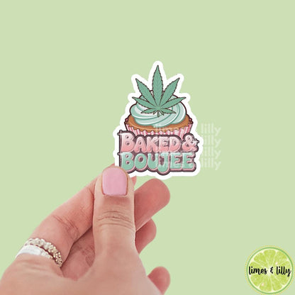 Baked & Boojee Cupcake Weed Cake Vinyl Sticker | Kindle stickers | marijuana | 420 | laptop | weed smoker | cannibis