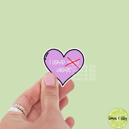 I Love Dogs Heart Vinyl Sticker | Kindle Stickers | Sticker Quote | Dog Lover | Trendy Stickers