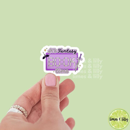 It's Fantasy Book Time Clock Vinyl Sticker | Kindle Stickers | Bookish Stickers | Trendy Stickers