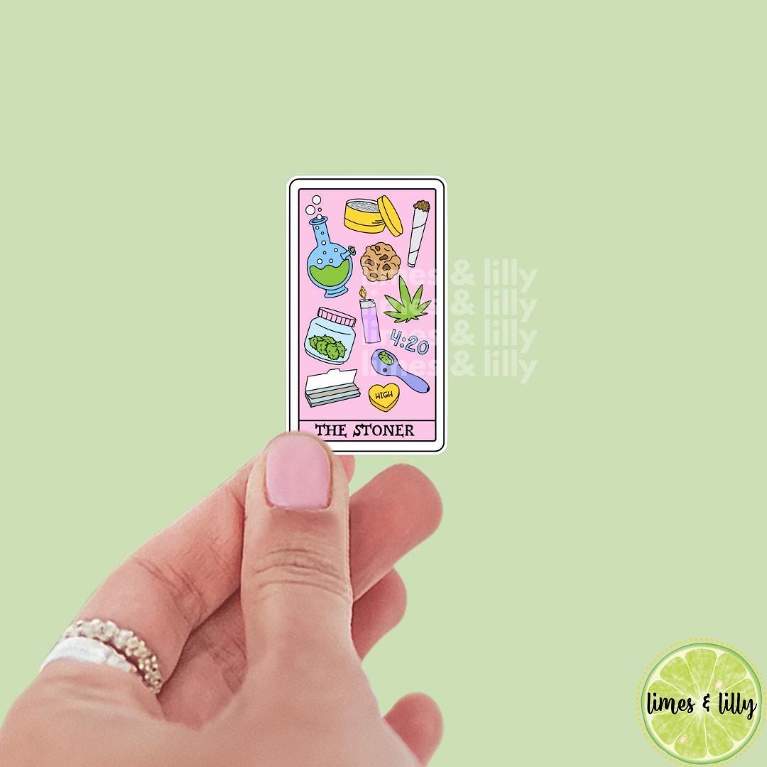 The Stoner Tarot Card Vinyl Sticker | Kindle stickers | marijuana | 420 | weed smoker | cannibis