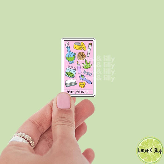 The Stoner Tarot Card Vinyl Sticker | Kindle stickers | marijuana | 420 | weed smoker | cannibis