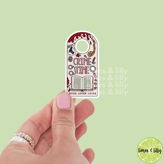 True Crime Book Lover Inside Door Hanger Vinyl Sticker | Kindle Stickers | Bookish Stickers | Trendy Stickers