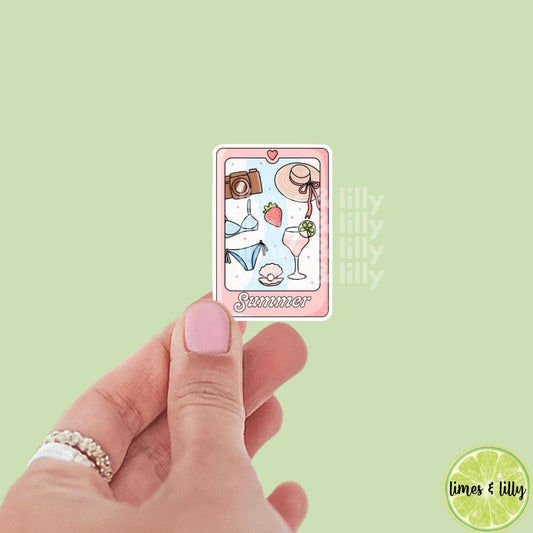 Summer Tarot Card Vinyl Sticker | Kindle Stickers | Bookish Stickers | Gift for Book Lover