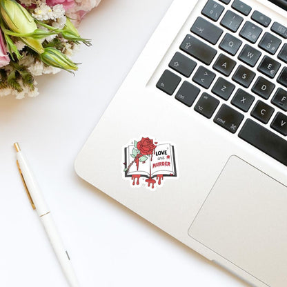 Love & Murder Bookish Vinyl Sticker| Bookish Stickers | Kindle Stickers | Laptop Sticker | Water Bottle Sticker