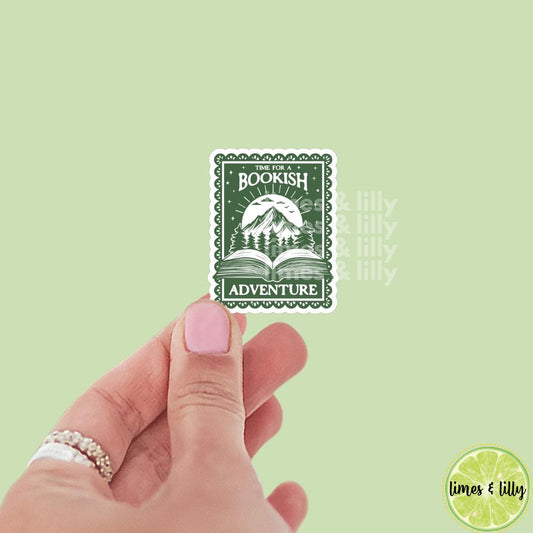Time for a Bookish Adventure Stamp Vinyl Sticker | Kindle Stickers | Book Club | Bookish Stickers |