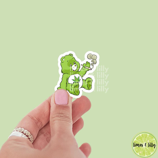 Care Bear Smoking Weed Vinyl Sticker | Kindle stickers | marijuana | 420 | weed smoker | cannibis