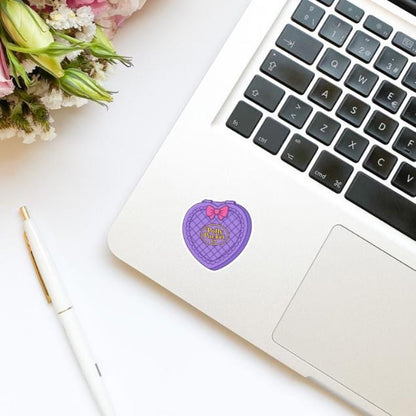 Polly Pocket Heart Bow Case Vinyl Sticker, Y2K Stickers, Millennials, Trendy Stickers, water bottle sticker, kindle stickers