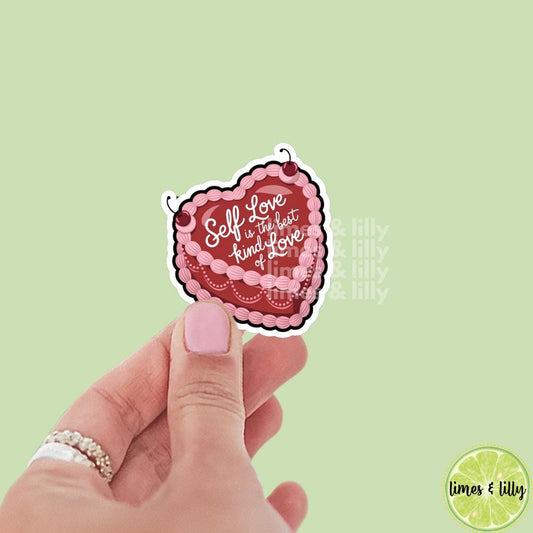 Self Love is the Best Kind of Love Coquette Vintage Cake Vinyl Sticker | Trendy Stickers | Kindle Stickers | Vinyl Stickers | Laptop |