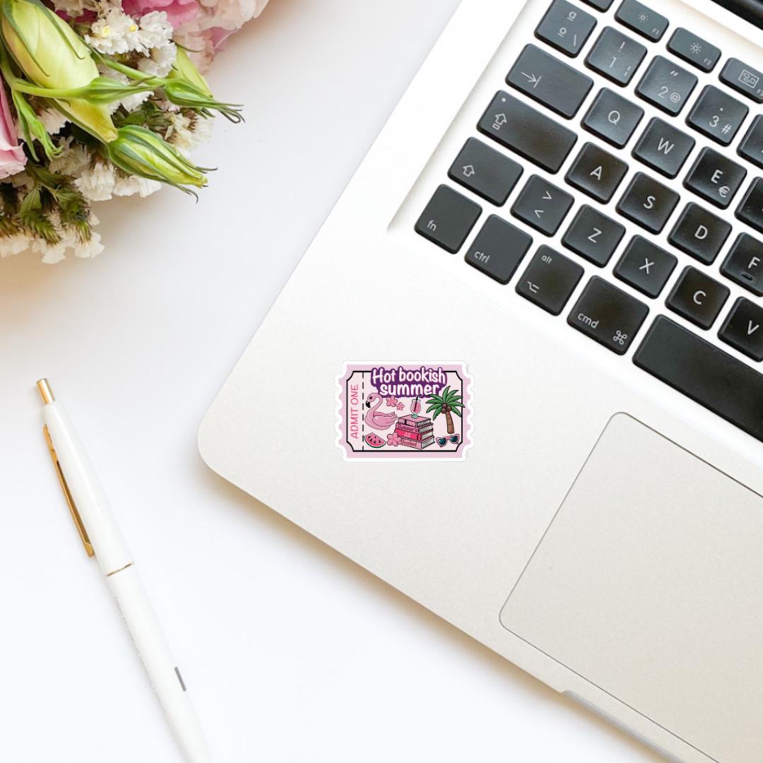 Hot Bookish Summer Admission Ticket Vinyl Sticker | Kindle Stickers | Bookish Stickers | Gift for Book Lover