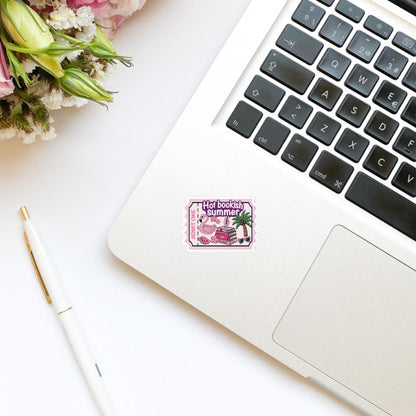 Hot Bookish Summer Admission Ticket Vinyl Sticker | Kindle Stickers | Bookish Stickers | Gift for Book Lover
