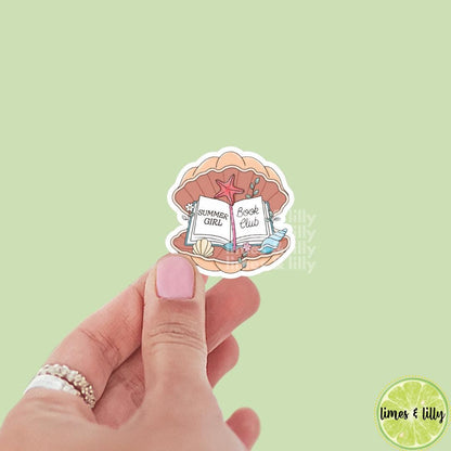 Summer Girl Book Club Shell Vinyl Sticker | Kindle Stickers | Bookish Stickers | Gift for Book Lover