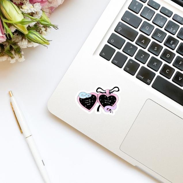 TS Rep Snake Heart Locket Vinyl Sticker | TS Stickers | Kindle Stickers | Girly Stickers | Trendy Stickers