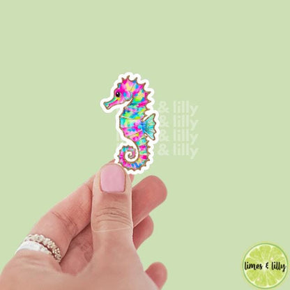 Summer Seahorse Bright Preppy Vinyl Sticker | Kindle Stickers | Bookish Stickers | Trendy Stickers