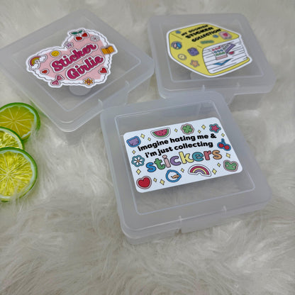 Sticker Box | Kindle Stickers Holder | Sticker Storage Box | Clear Box | Gift for Book Lover | Organizer for Stickers