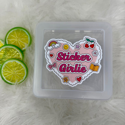 Sticker Box | Kindle Stickers Holder | Sticker Storage Box | Clear Box | Gift for Book Lover | Organizer for Stickers