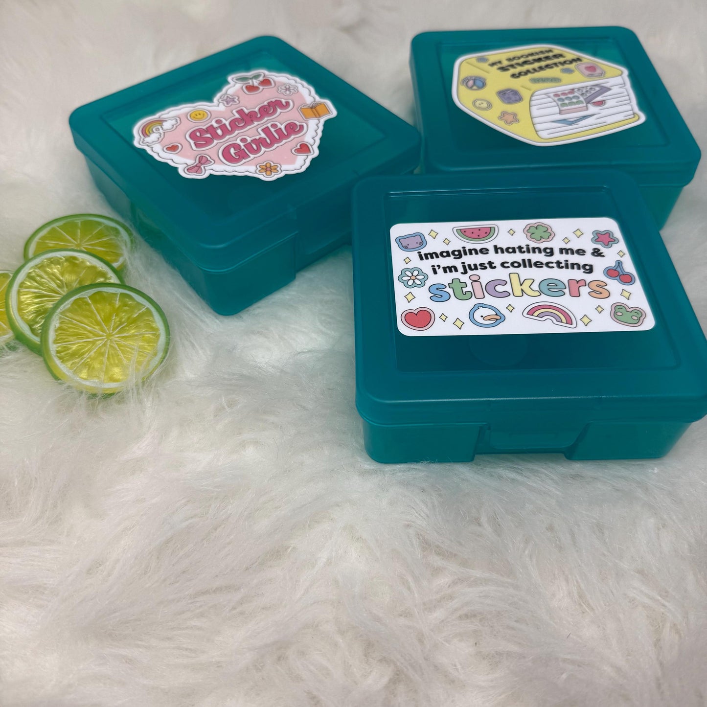Sticker Box | Kindle Stickers Holder | Sticker Storage Box | Teal Box | Gift for Book Lover | Organizer for Stickers