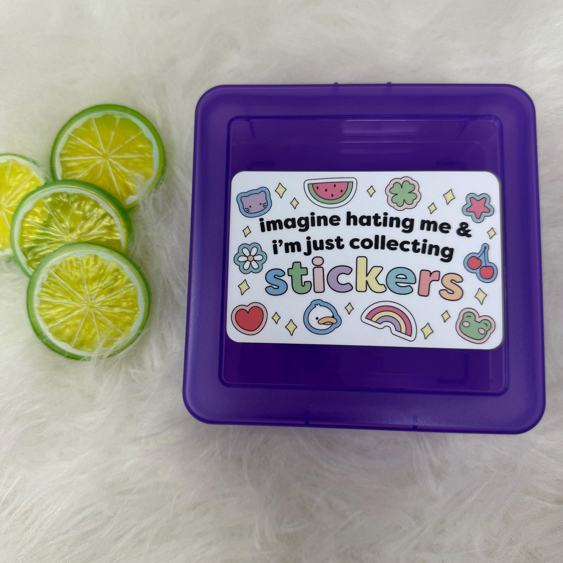 Sticker Box | Kindle Stickers Holder | Sticker Storage Box | Purple Box | Gift for Book Lover | Organizer for Stickers