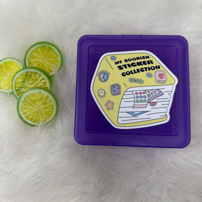 Sticker Box | Kindle Stickers Holder | Sticker Storage Box | Purple Box | Gift for Book Lover | Organizer for Stickers